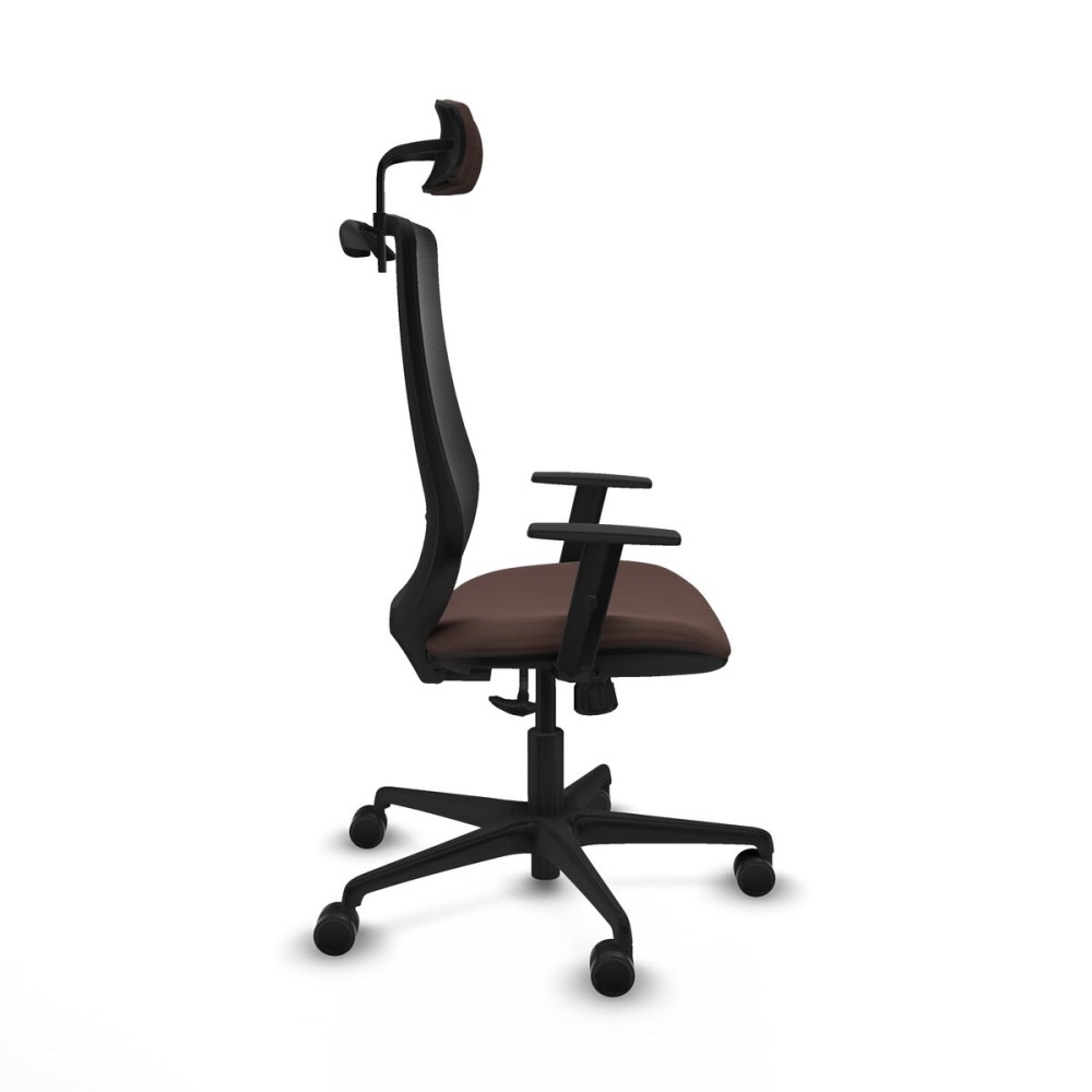 Chaise de Bureau avec Appui-tête Mardos Piqueras y Crespo D036N2H Noir Brun foncé