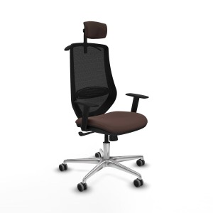Bürostuhl mit Kopfstütze Mardos Piqueras y Crespo D086G2H Schwarz Dunkelbraun