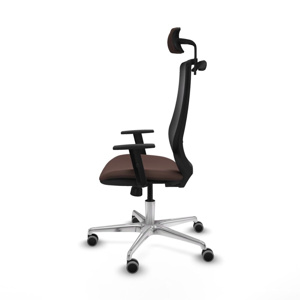 Chaise de Bureau avec Appui-tête Mardos Piqueras y Crespo D086G2H Noir Brun foncé