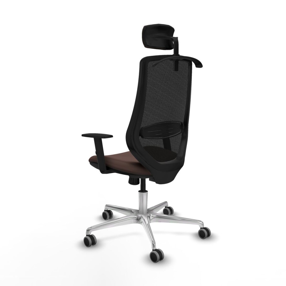 Chaise de Bureau avec Appui-tête Mardos Piqueras y Crespo D086G2H Noir Brun foncé
