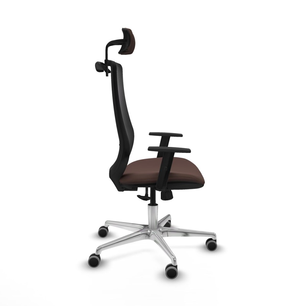 Chaise de Bureau avec Appui-tête Mardos Piqueras y Crespo D086G2H Noir Brun foncé