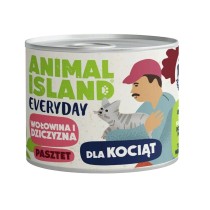 Katzenfutter ANIMAL ISLAND Everyday Beef and game for kittens Rind und Kalbfleisch 185 g