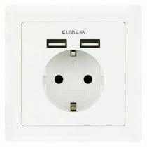 Wall Plug with 2 USB Ports TooQ 10.35.0010 5V/2.4A White 2,4 A