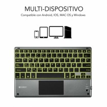 Bluetooth-Tastatur für Tablet Subblim SUB-KBT-SMBT51 Grau Bunt Qwerty Spanisch QWERTY