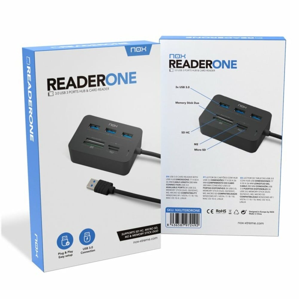 Externes Kartenlesegerät Nox-Xtreme NXLITERDRONE USB x 3