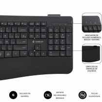 Tastatur mit Maus Subblim SUBKBC-DCOPW2 Schwarz