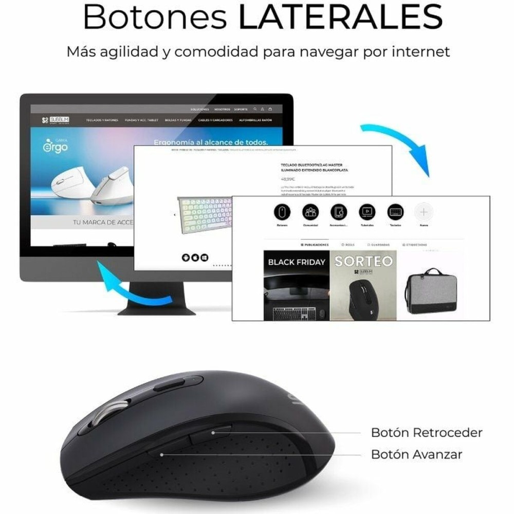 clavier et souris Subblim SUBKBC-DCOPW2 Noir