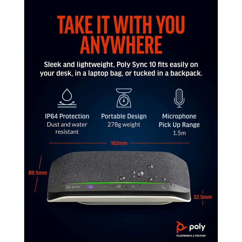 Portable Bluetooth Speakers Poly 77P34AA