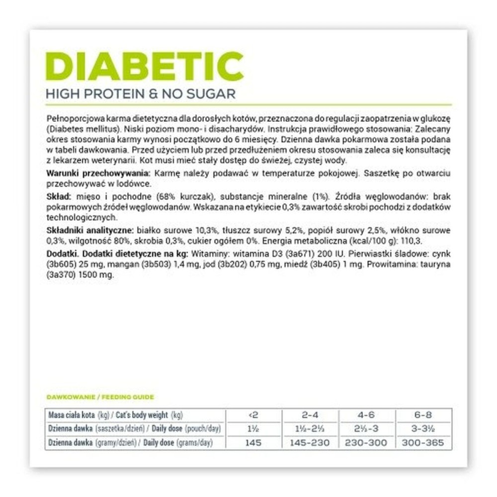 Cat food VETEXPERT Diabetic Cat Chicken 100 g