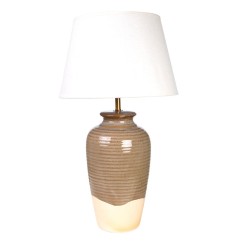 Tischlampe Romimex grün Beige aus Keramik 35 x 62 x 35 cm