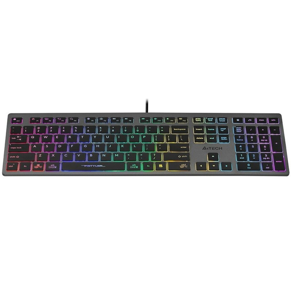 Clavier A4 Tech B120N Noir Gris Monochrome Multi QWERTY