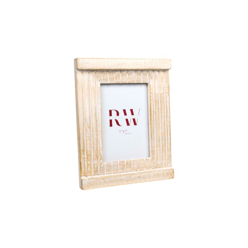 Photo frame Romimex White Mango wood MDF Wood 2 x 18 x 13 cm