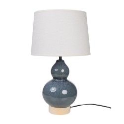 Desk lamp Romimex Blue Beige Ceramic 28 x 47 x 28 cm