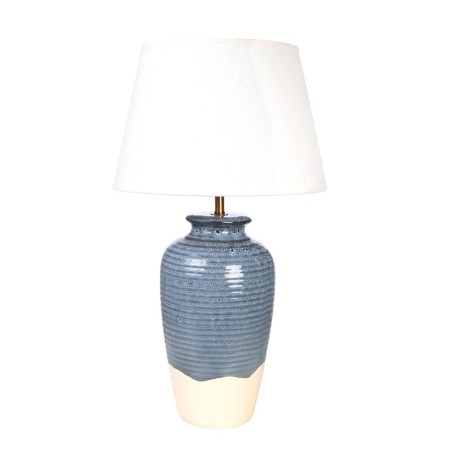 Lampe de bureau Romimex Bleu Beige Céramique 35 x 62 x 35 cm