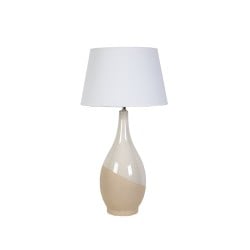 Lampe de bureau Romimex Blanc Beige Céramique 20 x 60 x 12 cm