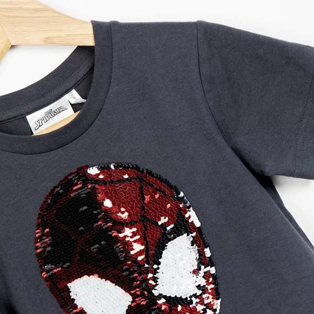 Jungen Kurzarm-T-Shirt Spider-Man Dunkelgrau