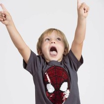 Jungen Kurzarm-T-Shirt Spider-Man Dunkelgrau