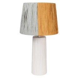 Lampe de bureau Romimex Blanc Marron Gris Céramique 25 x 47 x 25 cm