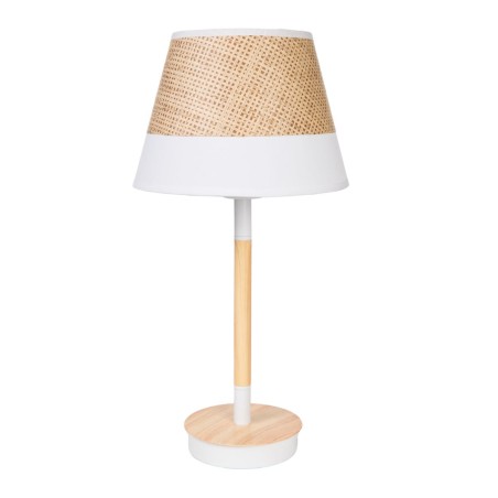 Tischlampe Romimex Weiß Beige Holz korb 23 x 44 x 23 cm