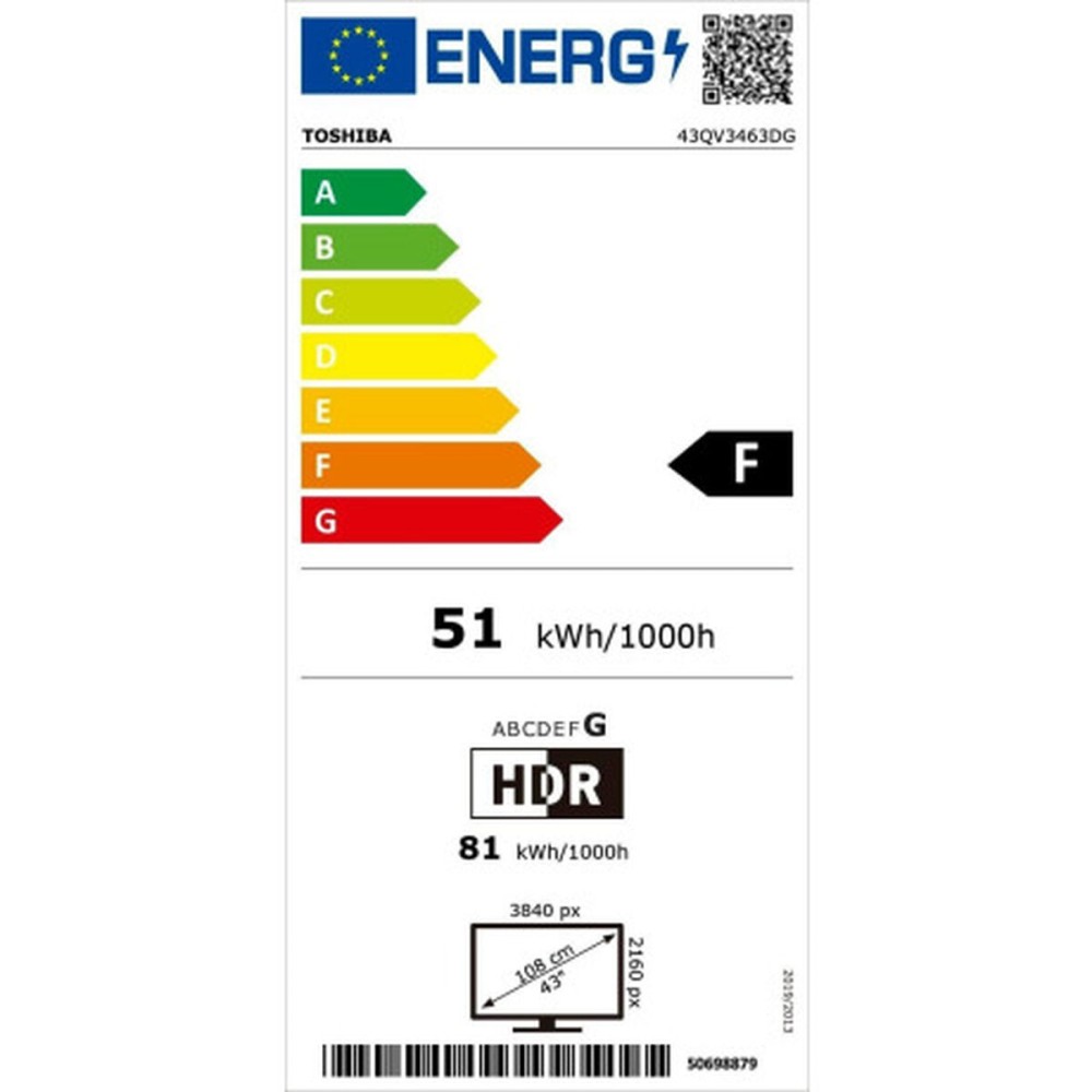 TV intelligente Toshiba 43QV3463DG 4K Ultra HD 43" QLED