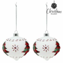 Weihnachtsbaumkugeln 8 cm (2 uds) Kristall Weiß