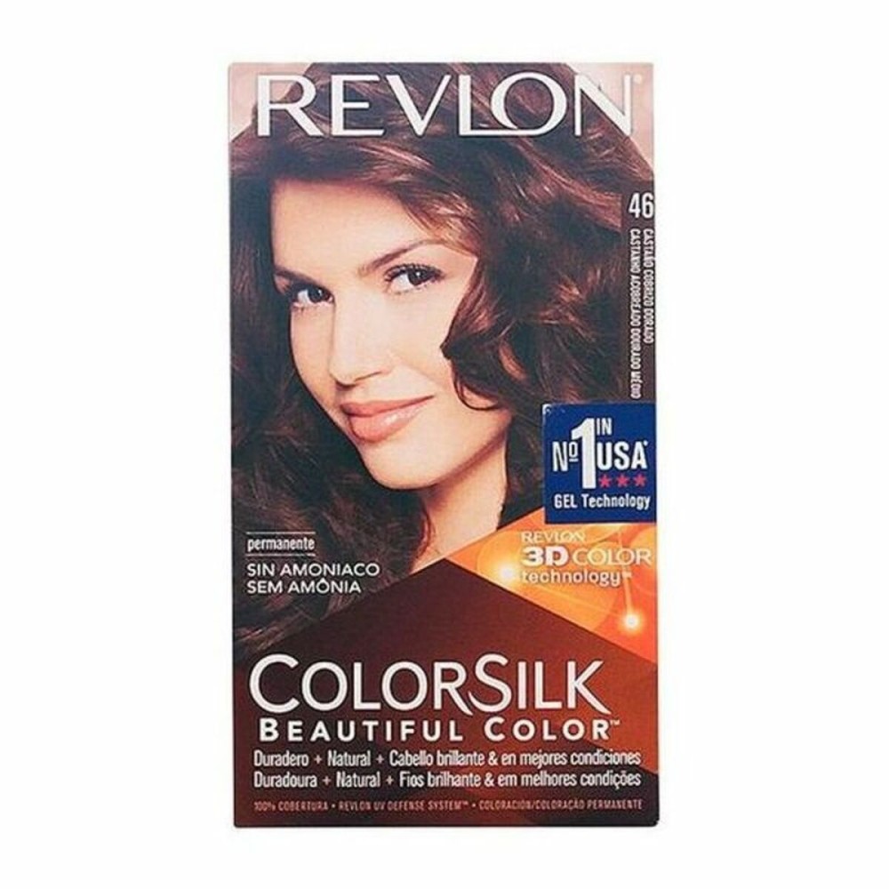 Amoniakfreie Färbung Colorsilk Revlon 26889 Goldenes Kupferkastanienbraun (1 Stück)