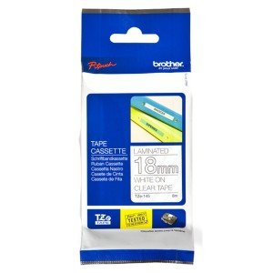 Ruban Laminé pour Etiqueteuses Brother TZE145 Gris 18mm