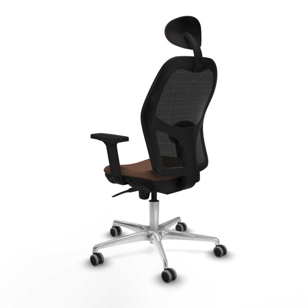 Office Chair with Headrest Jorquera Piqueras y Crespo 2D086G1 Black Dark brown