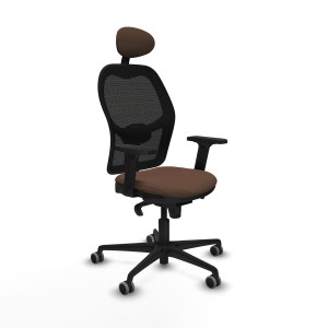 Bürostuhl mit Kopfstütze Jorquera Piqueras y Crespo 2D036G1 Schwarz Dunkelbraun