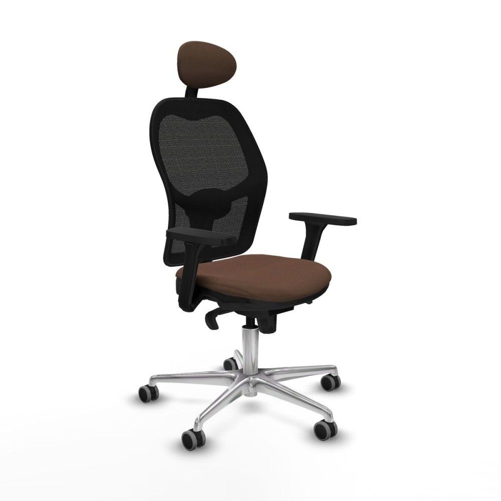Chaise de Bureau avec Appui-tête Jorquera Piqueras y Crespo 3D086G1 Noir Brun foncé
