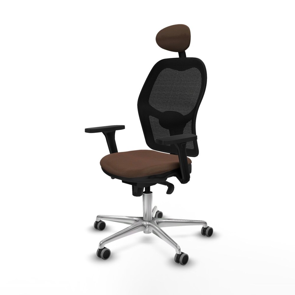 Chaise de Bureau avec Appui-tête Jorquera Piqueras y Crespo 3D086G1 Noir Brun foncé