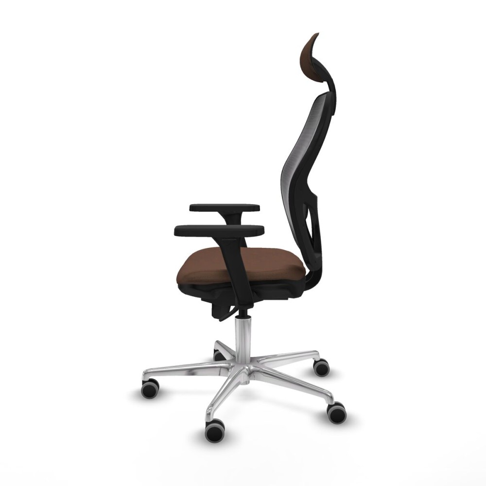 Chaise de Bureau avec Appui-tête Jorquera Piqueras y Crespo 3D086G1 Noir Brun foncé
