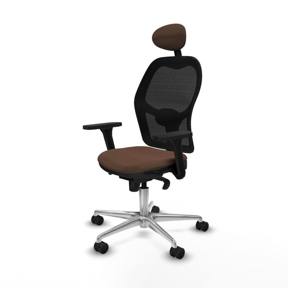 Chaise de Bureau avec Appui-tête Jorquera Piqueras y Crespo 3D086N1 Noir Brun foncé