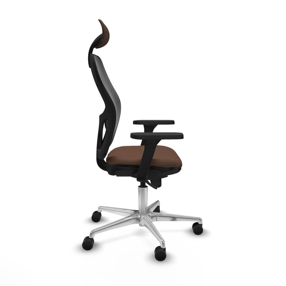 Chaise de Bureau avec Appui-tête Jorquera Piqueras y Crespo 3D086N1 Noir Brun foncé