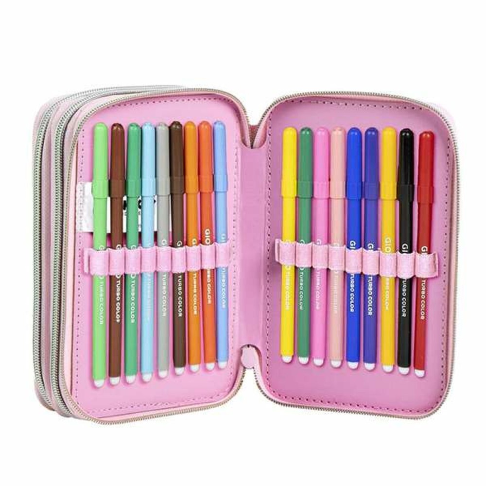 Pencil Case Minnie Mouse Pink 12,5 x 6,5 x 19,5 cm