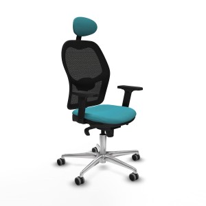 Office Chair with Headrest Jorquera Piqueras y Crespo 2D086G1 Turquoise