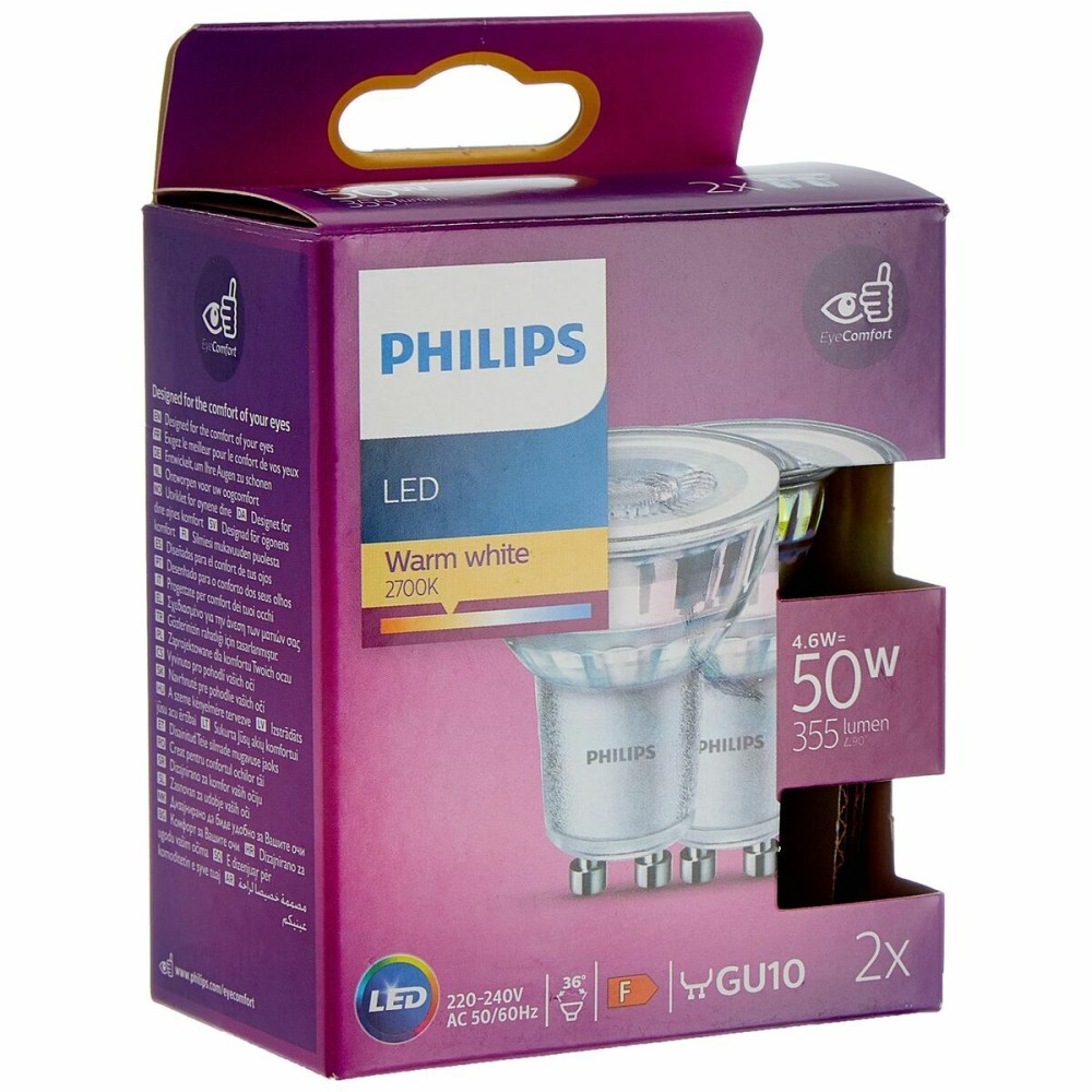 LED-Lampe Philips 4,6 W GU10 Weiß F (2700 K)
