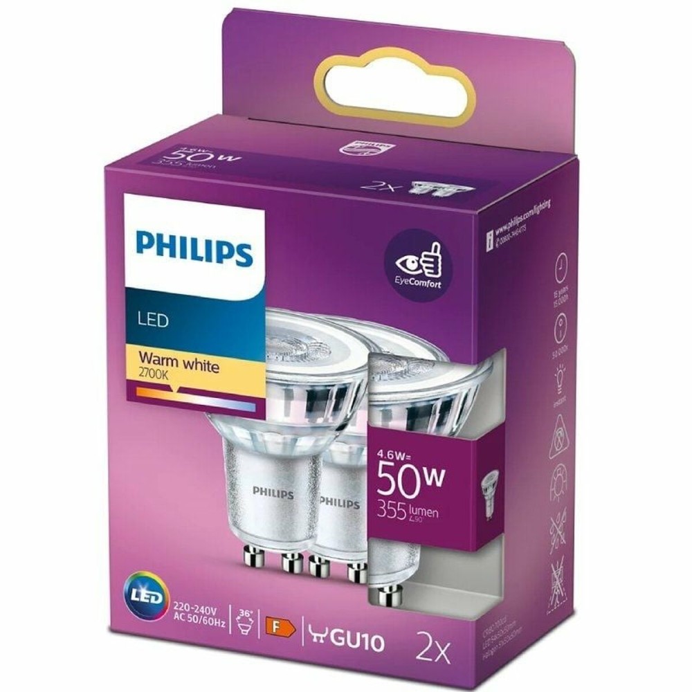 LED-Lampe Philips 4,6 W GU10 Weiß F (2700 K)