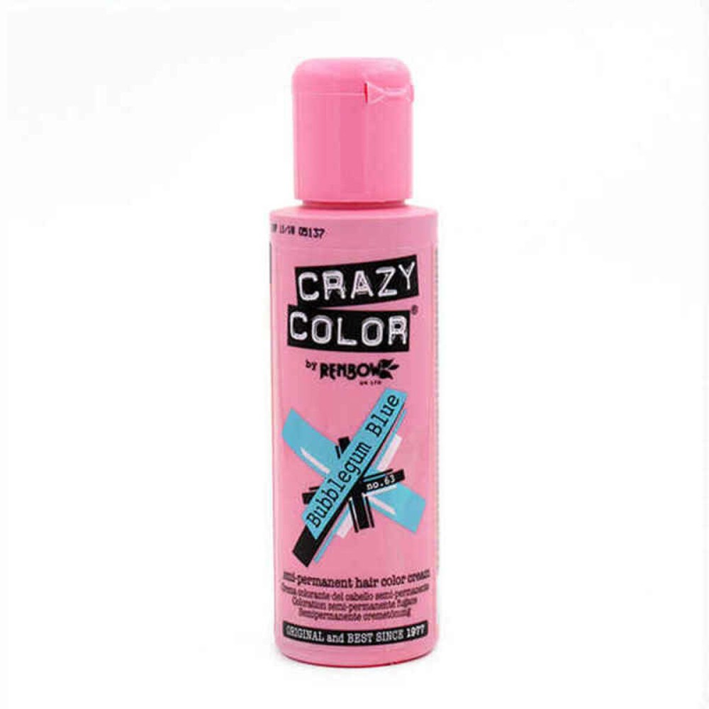 Demi-permanentes Färbemittel Crazy Color 002281 Nº 63 Bubblegum Blue (100 ml)