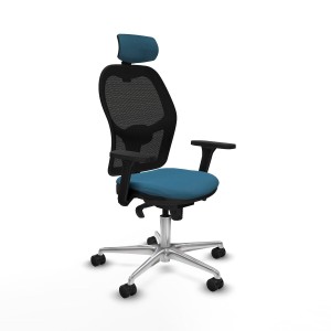 Chaise de Bureau avec Appui-tête Jorquera Piqueras y Crespo 3D086N2 Noir Vert pétrole