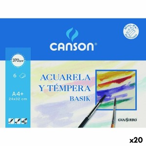 Papier pour aquarelle Canson 6 feuilles 370 g/m² (20 Unités)