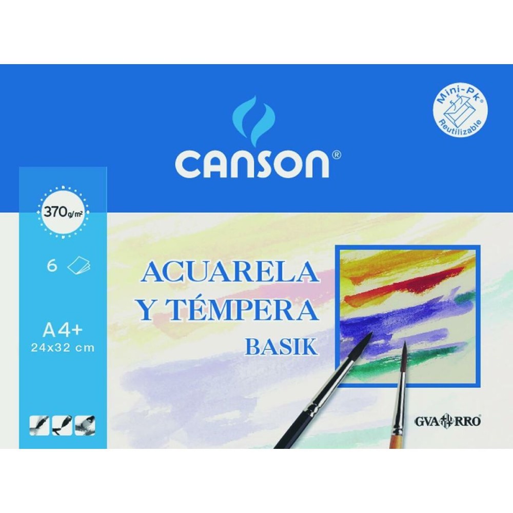 Watercolour paper Canson 6 Sheets 370 g/m² (20 Units)