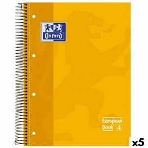 Notizbuch Oxford Classic Gelb A4 80 Blatt (5 Stück)