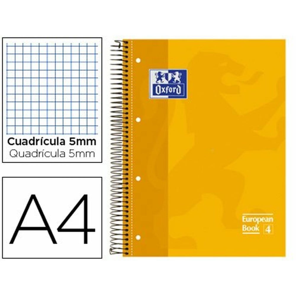 Notizbuch Oxford Classic Gelb A4 80 Blatt (5 Stück)
