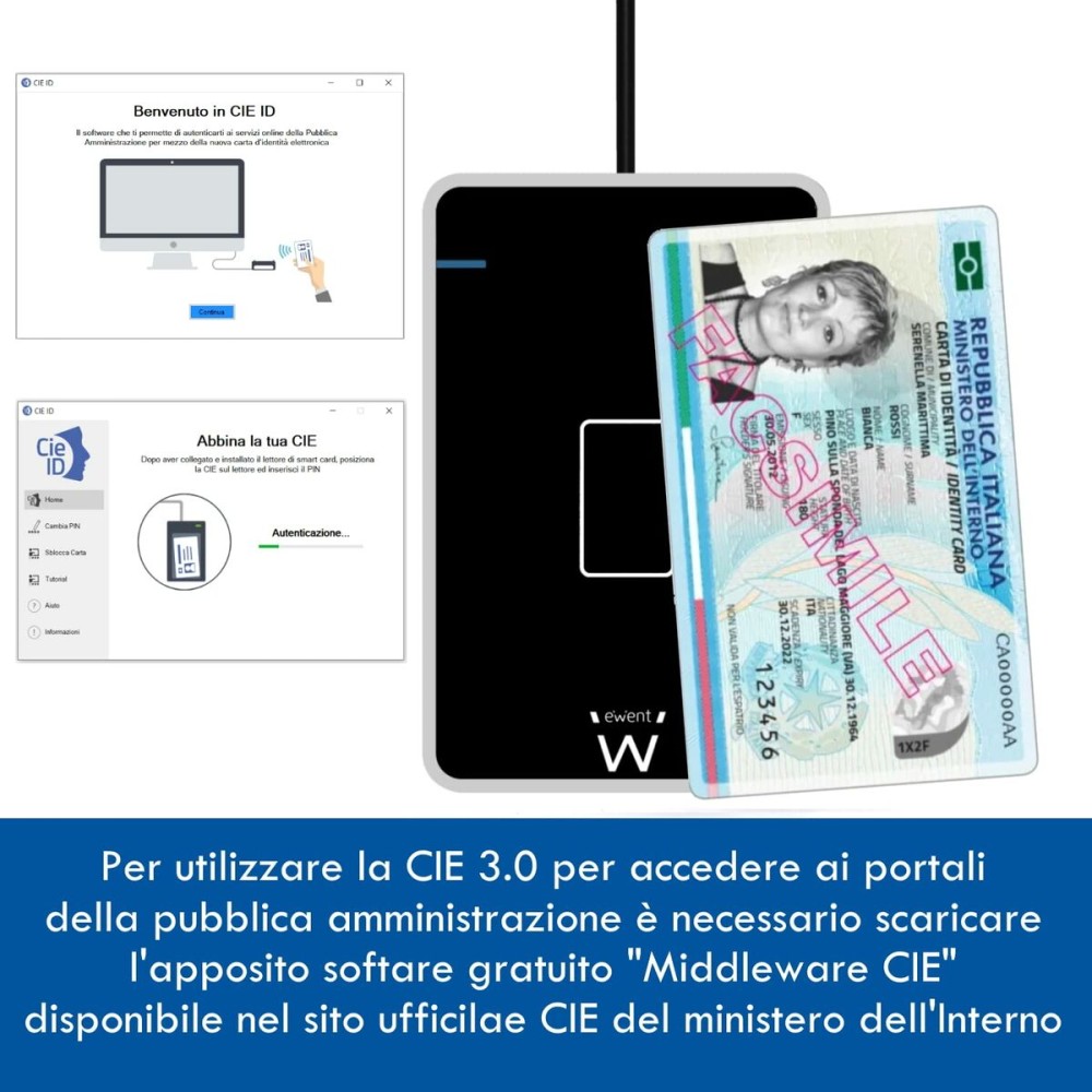 Lecteur de Cartes Externe Ewent EW1053 Noir