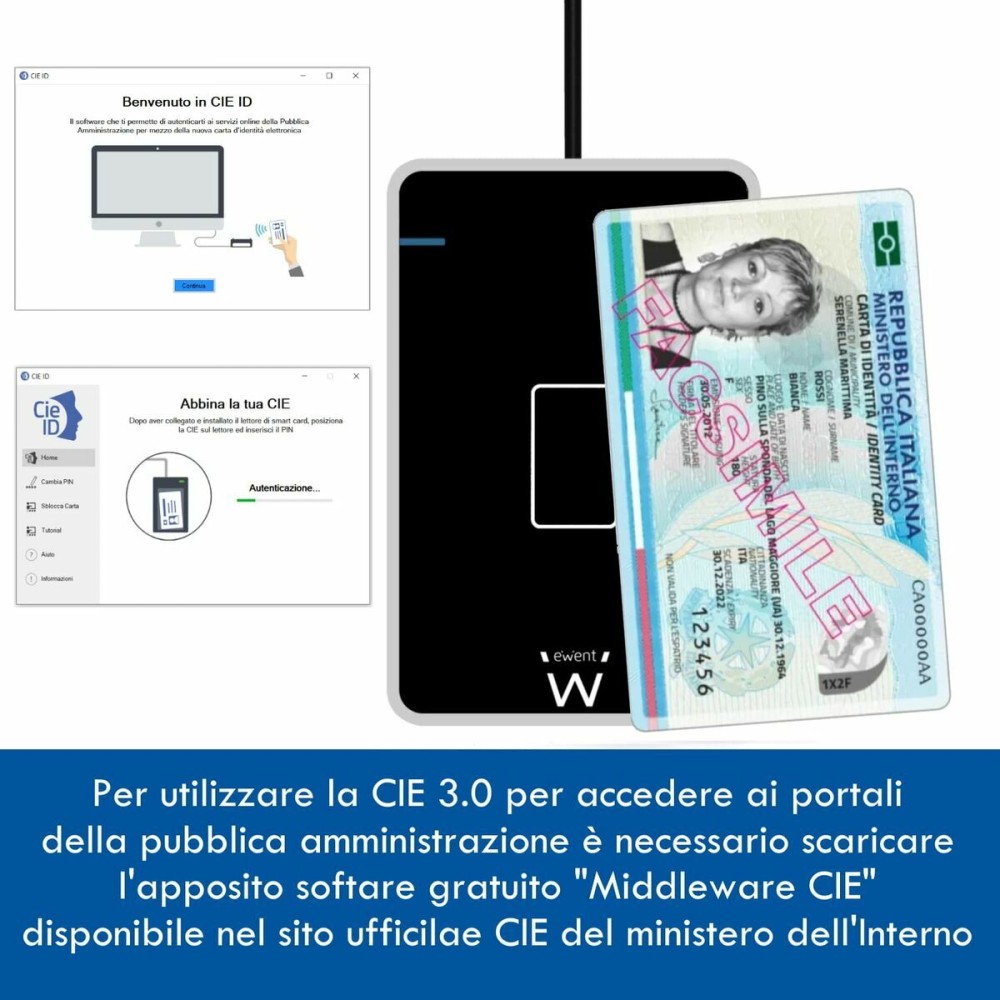 External Card Reader Ewent EW1053 Black