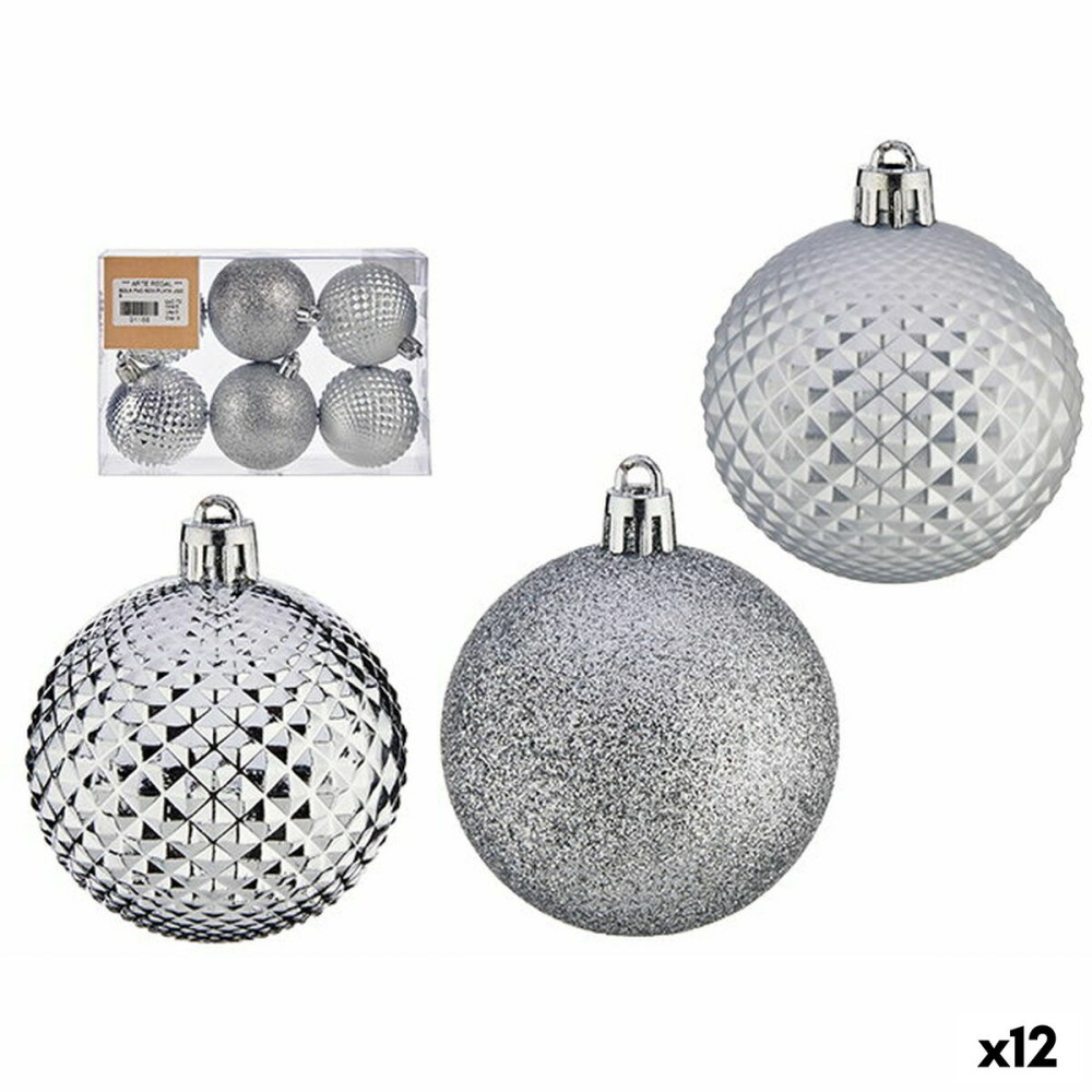 Weihnachtskugeln-Set Ø 6 cm Silberfarben PVC (12 Stück)