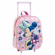 Schulrucksack 3D mit Rädern Minnie Mouse Rosa 25,0 x 31,0 x 10,0 cm