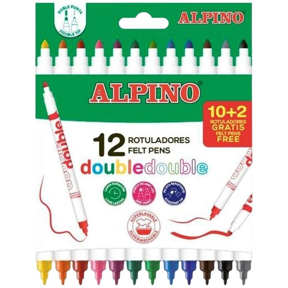 Ensemble de Marqueurs Alpino Double Multicouleur 12 Pièces (24 Unités)