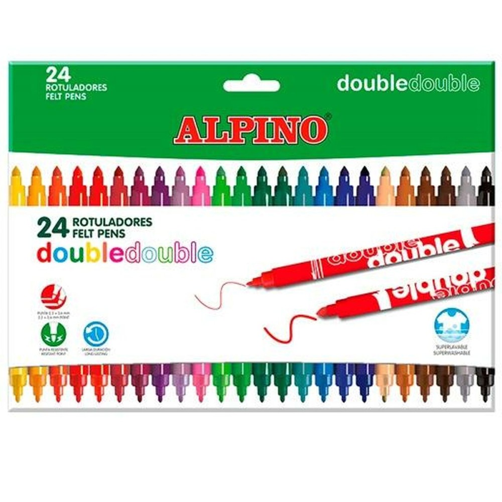 Ensemble de Marqueurs Alpino Double Multicouleur 20 Pièces (12 Unités)